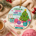 Coffee Yarn Ornament, Funny Crafter Christmas Keepsake (2024)Personalized