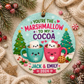 Couple Ornament, Marshmallow Cocoa Christmas Keepsake, Kawaii Hot Cocoa Mug GiftPersonalized