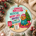 Ornament for Dog Mom, Rescue Dog Keepsake, Pet Lover Holiday GiftPersonalized
