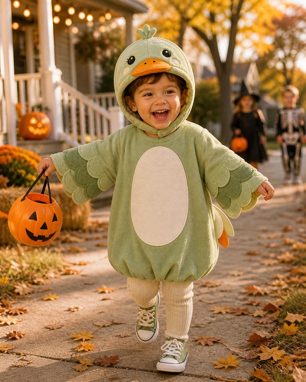 Handmade Fleece Puddle Duck Costume, Tunic Style Animal Outfit, Toddler Halloween Dress Up