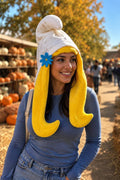 Smurfette Hat Wig Costume, Fleece Blue Character Accessory, Fantasy Cosplay Headwear