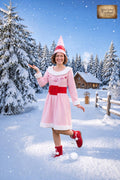 Women's Jovie Elf Halloween Costume Outfit, Dress Christmas Elf Costume, Holiday Movie-Inspired Costume, Festive Elf Cosplay Set
