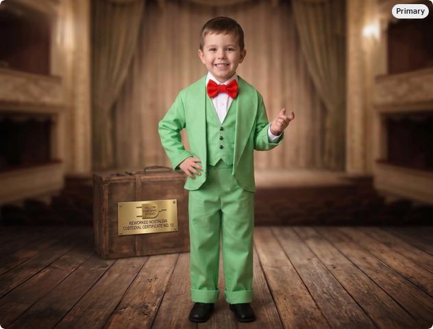 Babar The Elephant Green Suit Halloween Costume, Green Suit Elephant Costume, Storybook Halloween Costume, Classic Elephant Character Outfit