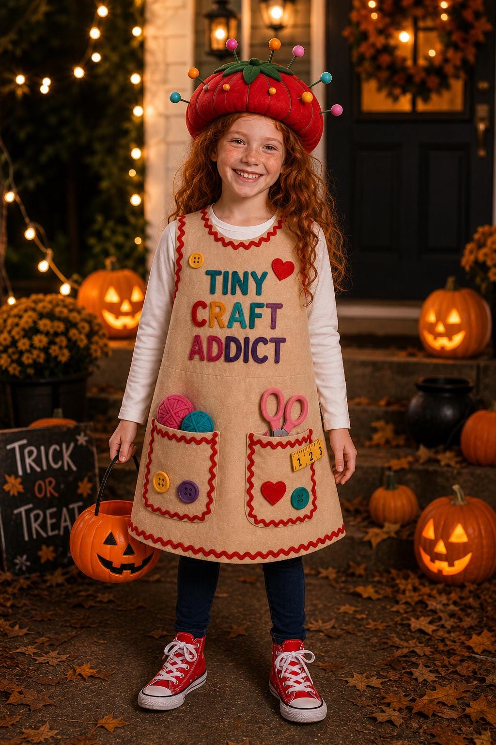 Tiny Craft Addict Costume for Kids, Funny Crafter Halloween Costume, Sewing Dress Up Outfit, Handmade Maker Costume