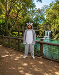 Plush Hippo Halloween Costume, Three-Piece Animal Suit, Detached Hood Bodysuit Mittens