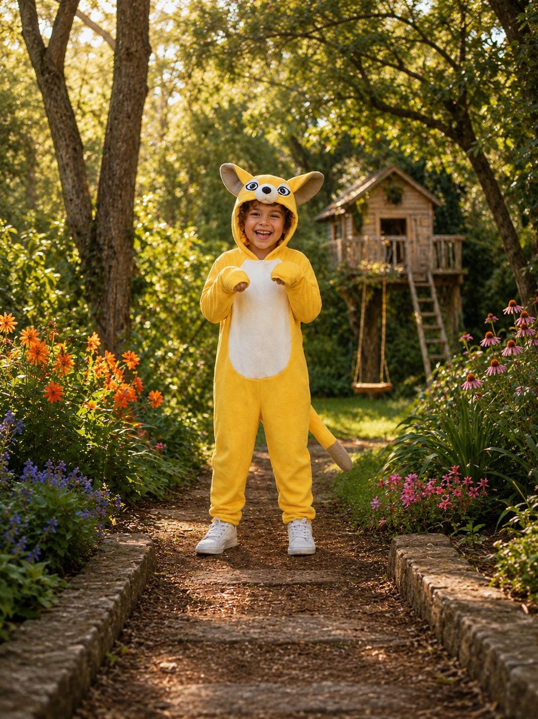 Kids Fleece Meerkat Costume, Hooded Bodysuit, Halloween Safari Animal Cosplay