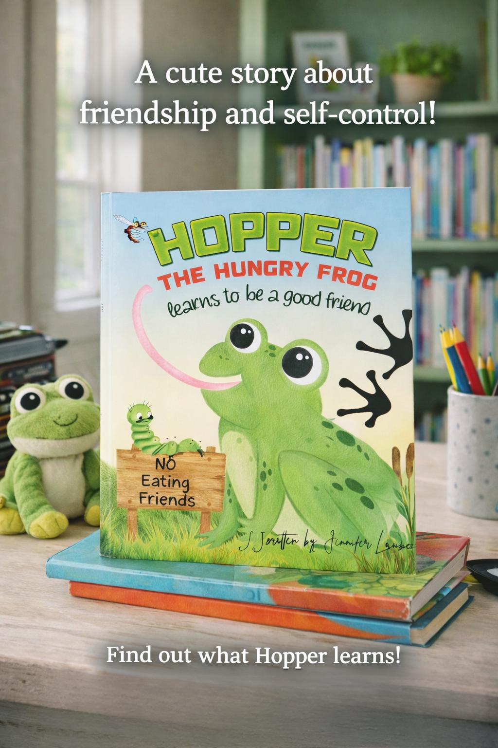 Hopper the Hungry Frog, Signed Friendship Book for Kids, Personalized Frog Story, Children’s Picture Book Gift