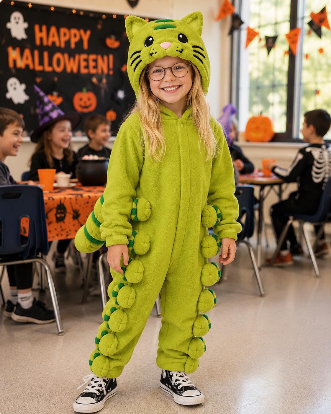 Cat-terpillar Kids Halloween Costume, Caterpillar Cat Costume for Children