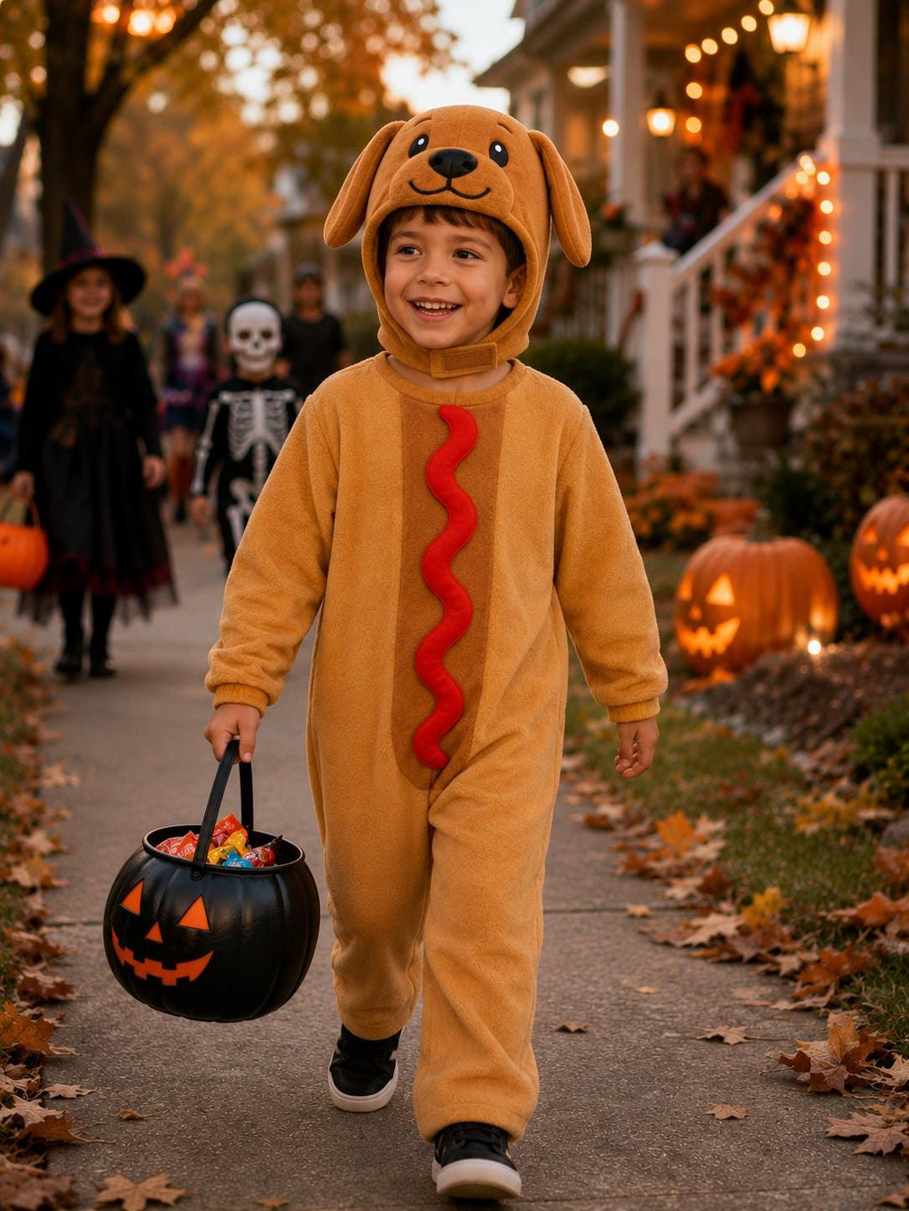 Hotdog Dog Costume for Kids, Dachshund Halloween Costume, Funny Hot dog Puppy Outfit