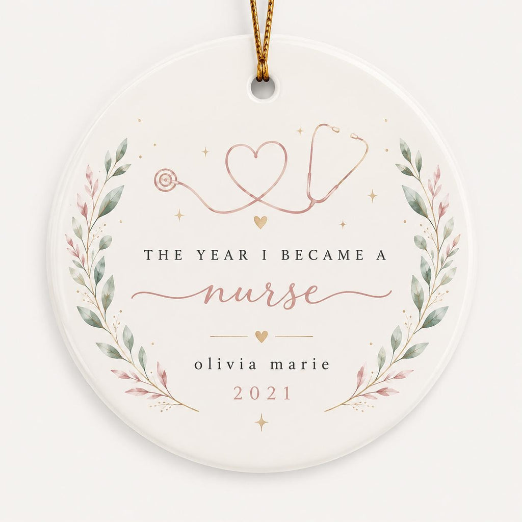Personalized Nurse Ornament, The Year I Became a Nurse, Nursing School Graduation Gift, Nurse Christmas Ornament, Healthcare Worker Keepsake