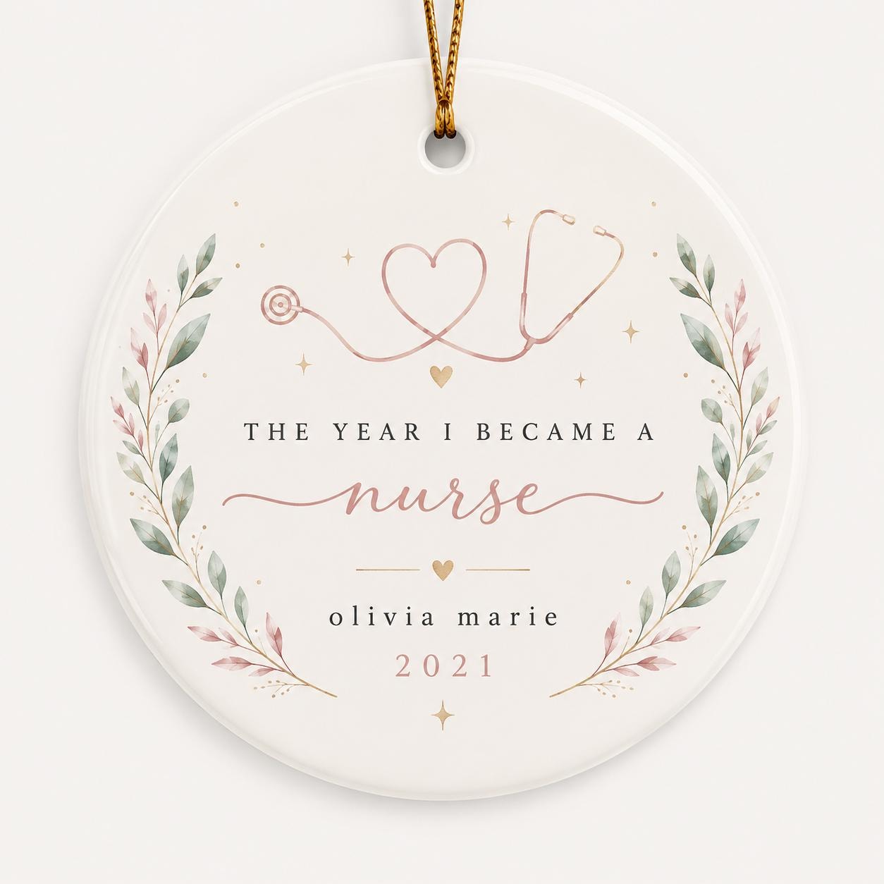 Personalized Nurse Ornament, The Year I Became a Nurse, Nursing School Graduation Gift, Nurse Christmas Ornament, Healthcare Worker Keepsake