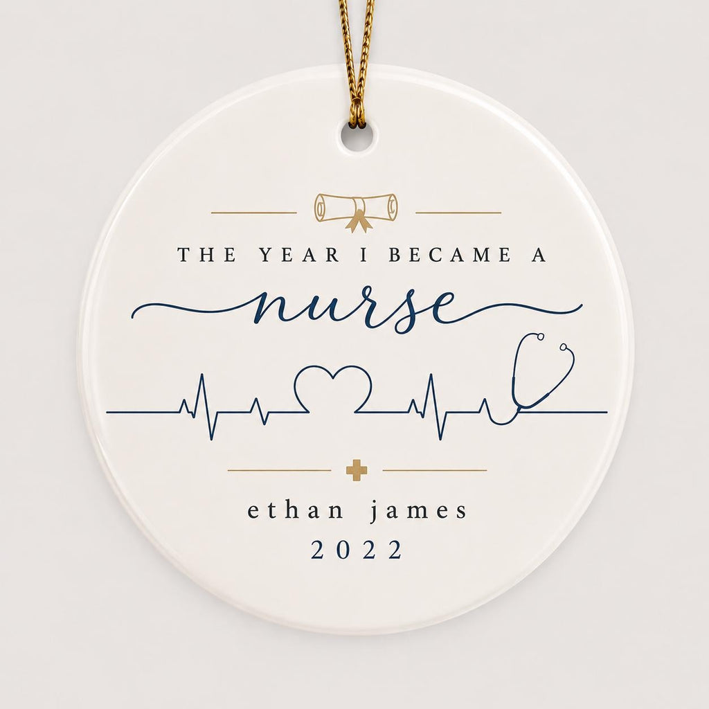 Nurse Ornament, The Year I Became a Nurse, Nursing School Graduation Gift, Nurse Christmas Ornament, Healthcare Worker Keepsake