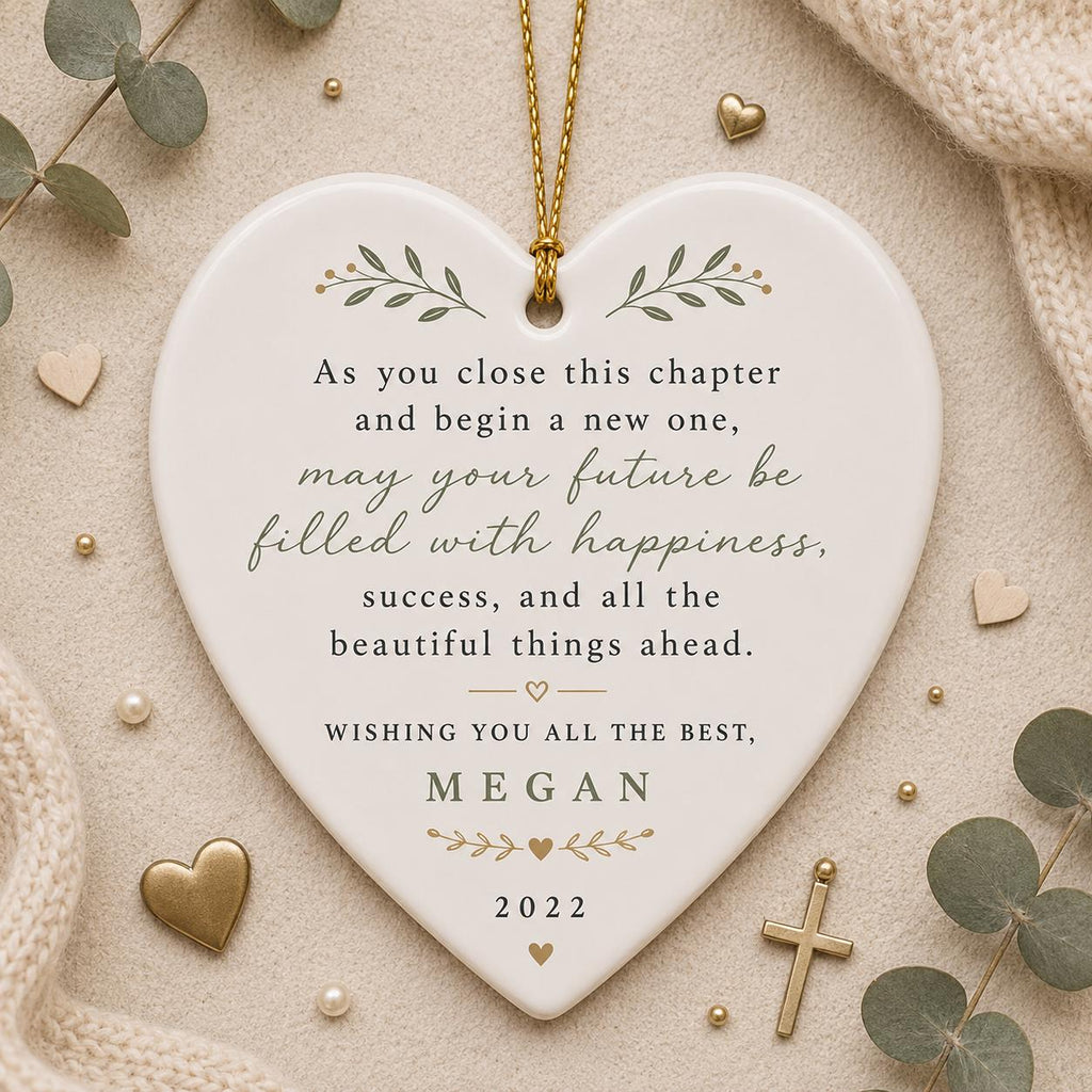 New Beginning Ornament, Retirement Gift Keepsake, Coworker Farewell Gift, Goodbye Ornament for Friend or Mentor, Encouragement Gift