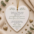 Thank You Ornament, Appreciation Gift for Mentor Teacher or Parent, Meaningful Friendship Keepsake, Thank You Ceramic Ornament, Custom Gift