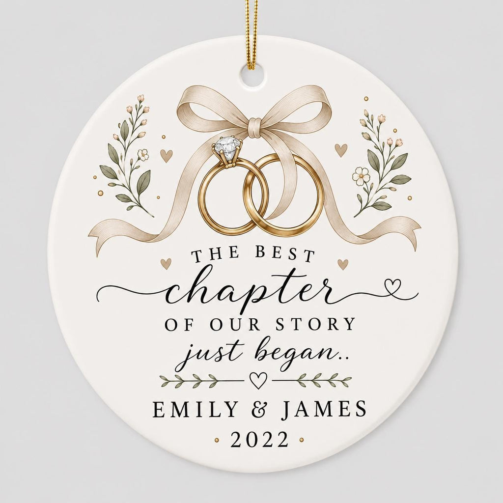 Engagement Wedding Ornament, Newlywed Christmas Ornament, Year We Got Engaged Gift, Couple Keepsake Ornament, Engagement Bridal Shower Gift