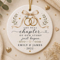 Engagement Wedding Ornament, Newlywed Christmas Ornament, Year We Got Engaged Gift, Couple Keepsake Ornament, Engagement Bridal Shower Gift