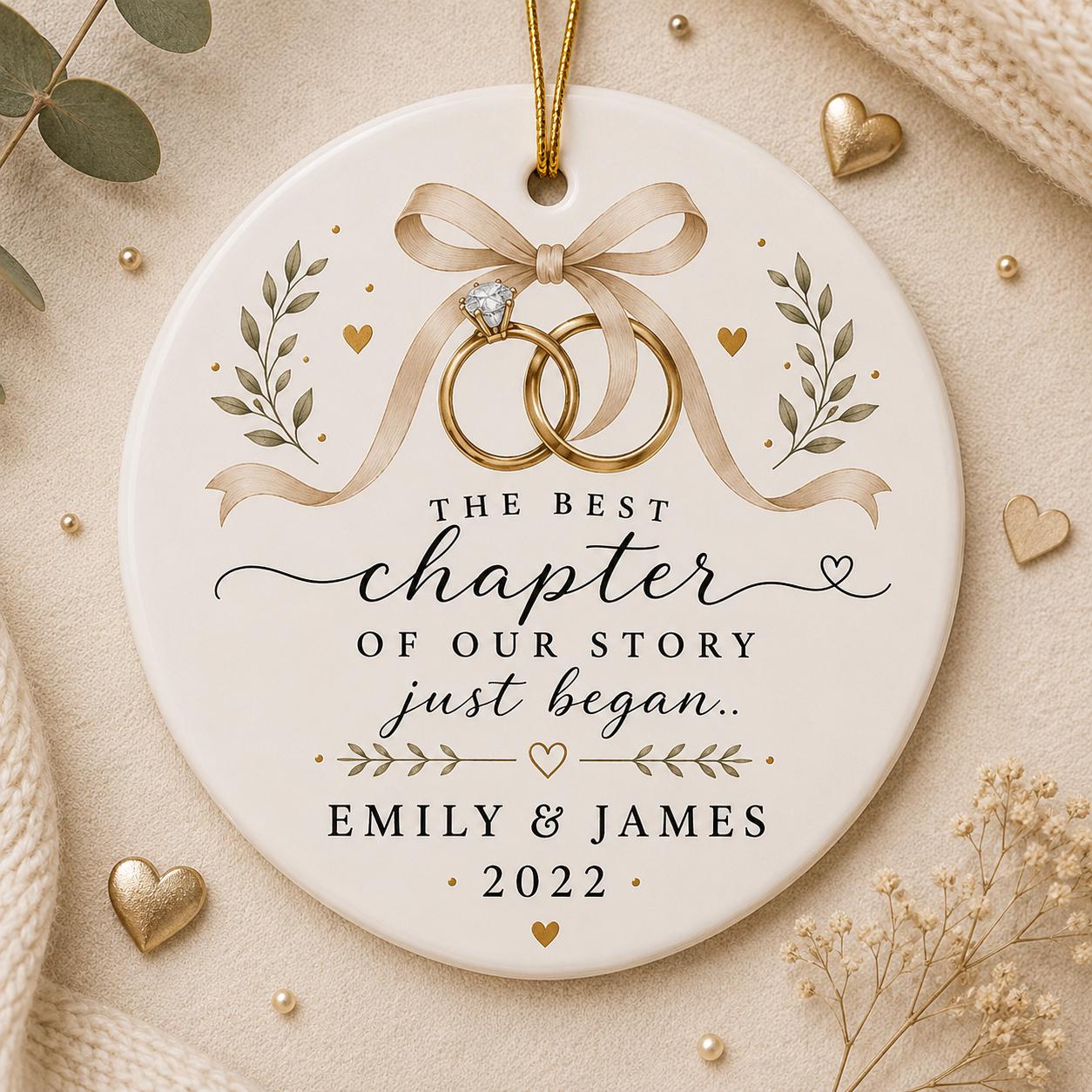 Engagement Wedding Ornament, Newlywed Christmas Ornament, Year We Got Engaged Gift, Couple Keepsake Ornament, Engagement Bridal Shower Gift