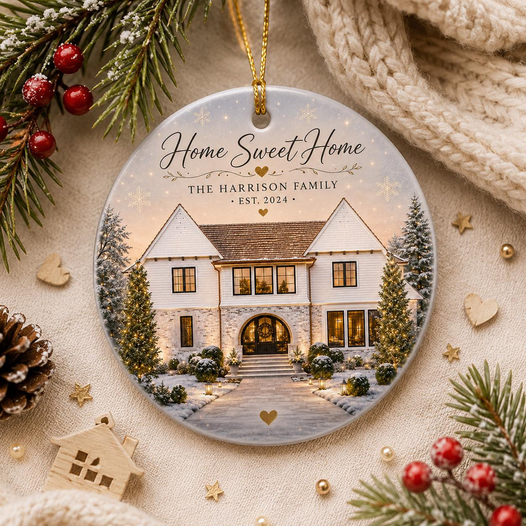 New Home Ornament, Housewarming Christmas Ornament, First Home Keepsake, Family Home Ornament, Realtor Closing Gift, Home Christmas Ornament