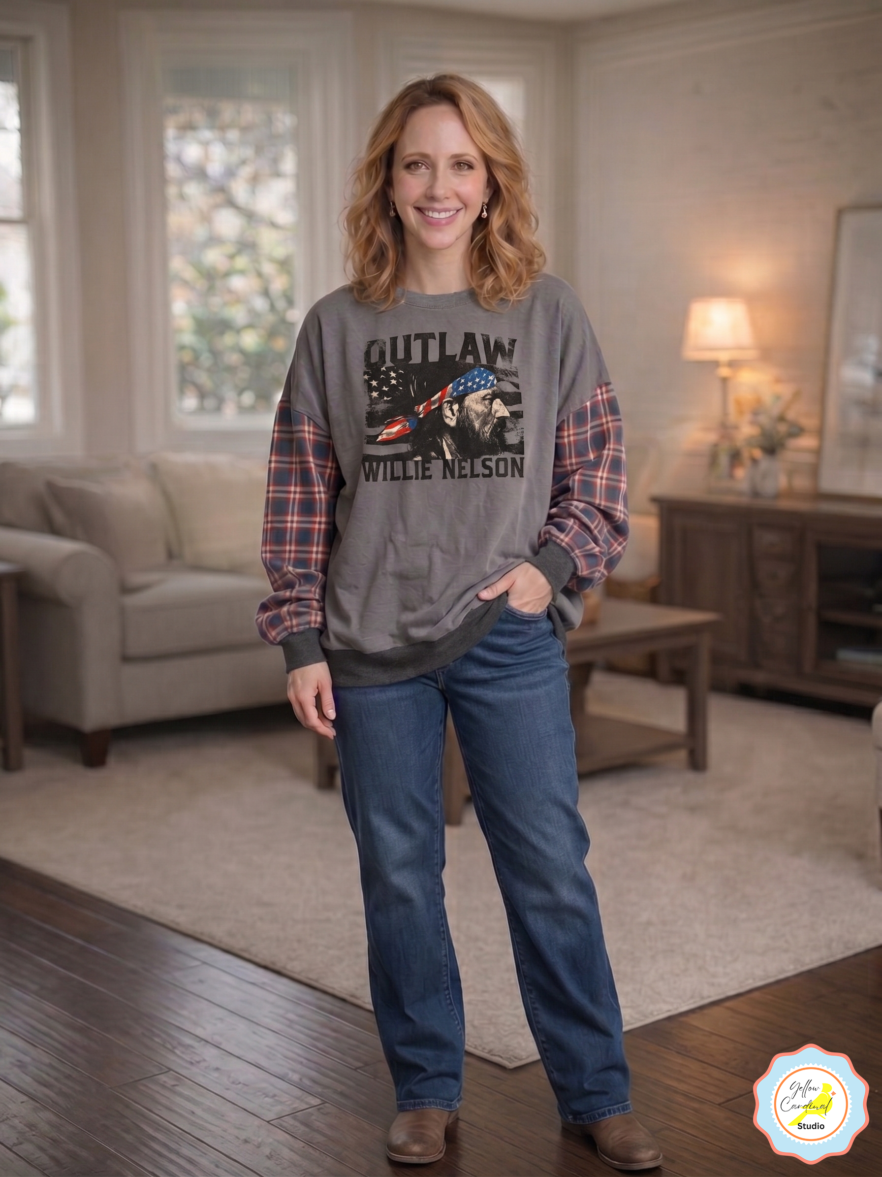 Willie Nelson Country Music Long Sleeve Shirt — 2XL